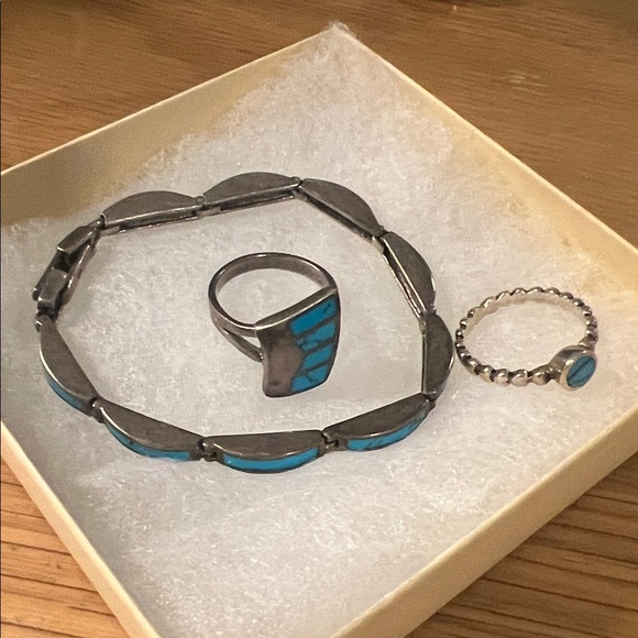 Jewelry - Silver and Turquoise Jewelry Set